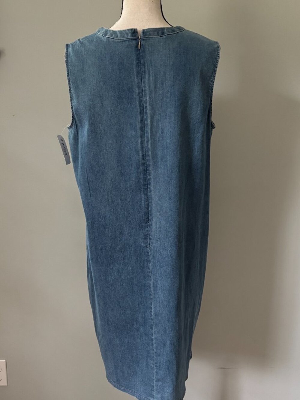 Westport 1962 Chambray Lace-Up Embroidered Shift Dress Size 12 NWT - Picture 3 of 7